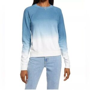 Faherty Women's Blue Fade Bells Ombré Organic Cotton Sweatshirt Size L